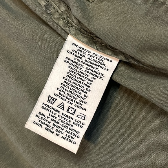 ✨Women’s XS Marrakech Anthropologie Army Green Zip Button Up Utility Coat Jacket - Picture 11 of 12